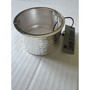 RLM Robert Lee Morris Soho Hammered Hinged Bangle Wide Bracelet Silver Tone NWT